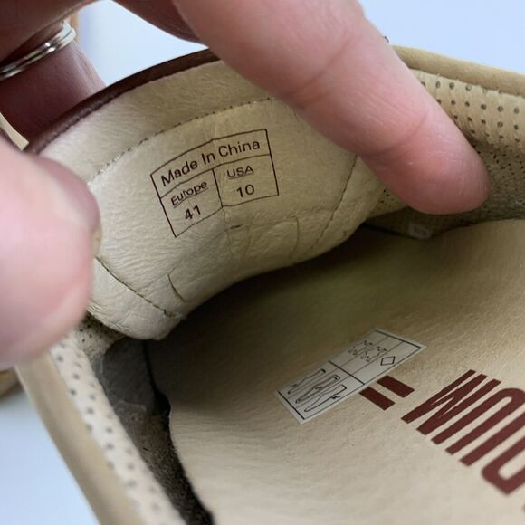 Palladium Slip On Mule Nubuck Leather Tan Brown Perforated Round Womens 41 US 10 - Picture 9 of 12